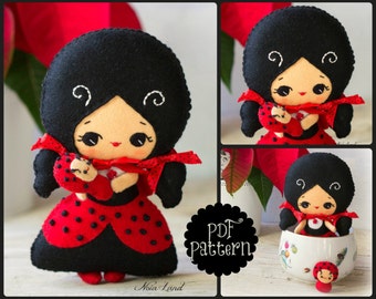 PDF Pattern. Ladybird fairy and babybug