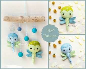 Drangonflies. Baby mobile (PDF Pattern)