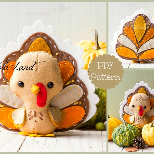 Turkey Pattern Felt Thanksgiving Turkey PDF Pattern - Etsy