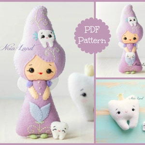 Teeth fairy. PDF pattern. Felt doll. image 1