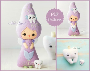 Teeth fairy. PDF pattern. Felt doll.