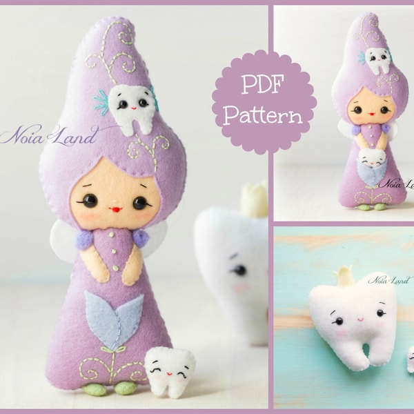 Teeth fairy. PDF pattern. Felt doll.