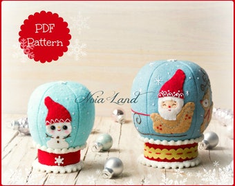 Snowglobes. PDF Pattern. Christmas Santa and Snowman snowglobes.