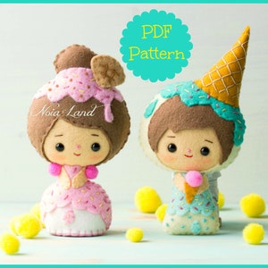 Ice cream dolls: PDF Pattern image 1