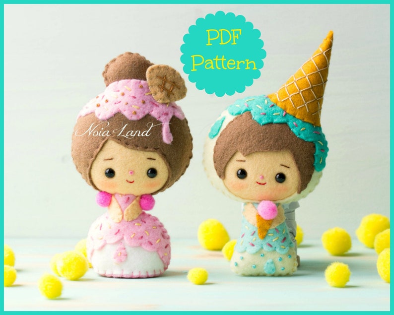 Ice cream dolls: PDF Pattern image 1