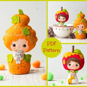 Pumpkin and Candy Apple faeries (PDF Pattern)