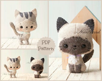 Kittens: siamese and tabby (PDF Pattern)