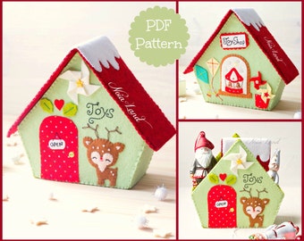 PDF Pattern. Toy Shop. Christmas house.