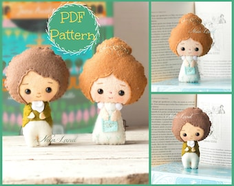 PDF Pattern.Miss Benner and Mr. Darcy. Literary dolls.