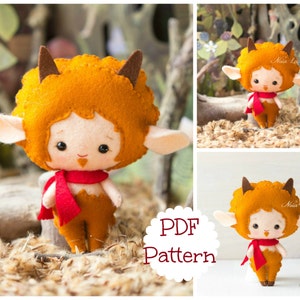 Greek Mythology. Faun. PDF pattern. Felt doll.