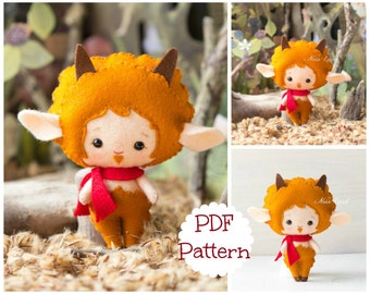 Greek Mythology. Faun. PDF pattern. Felt doll.