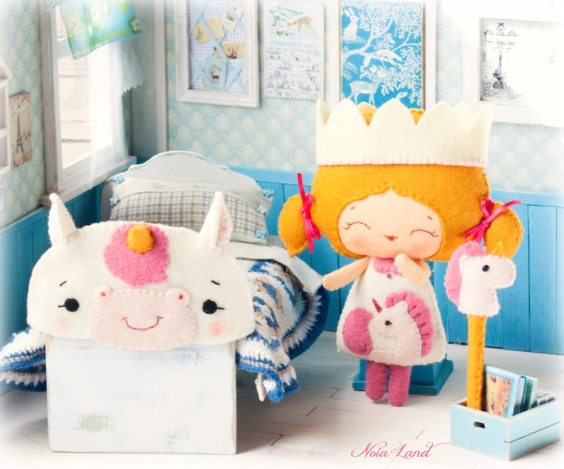 PDF Baby unicorn princess doll. Plush Doll Pattern, Softie Pattern, Soft felt Toy Pattern. image 3