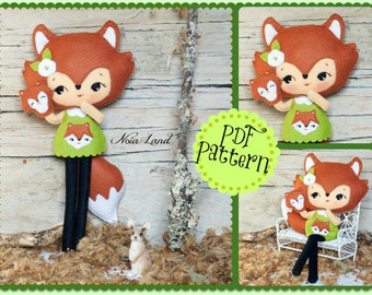 PDF. Woodland fox doll with puppet . Pattern.