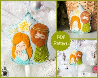 PDF Pattern. Nativity set Christmas tree ornament