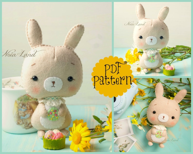 PDF Pattern. Cute Easter Bunny image 1
