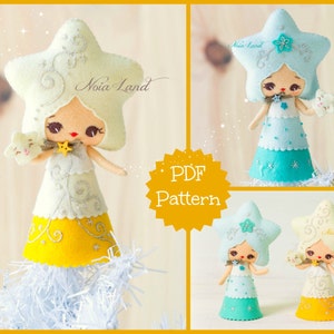 PDF Pattern. Christmas Star doll. image 1