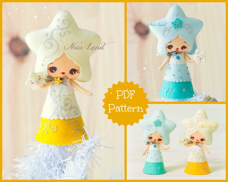 PDF Pattern. Christmas Star doll. image 1