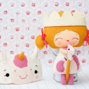 PDF Baby unicorn princess doll. Plush Doll Pattern, Softie Pattern, Soft felt Toy Pattern. image 4