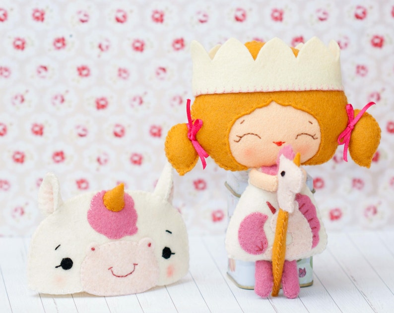 PDF Baby unicorn princess doll. Plush Doll Pattern, Softie Pattern, Soft felt Toy Pattern. image 4