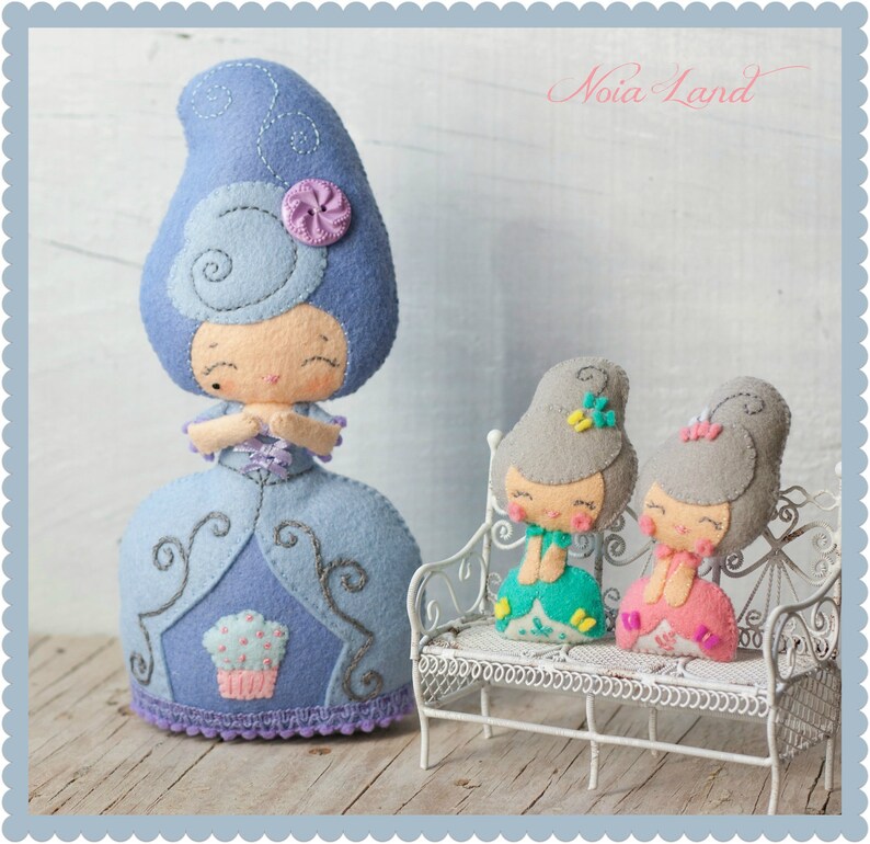 PDF.Marie Antoinette doll with baby Antoinette .Plush Doll Pattern, Softie Pattern, Soft felt Toy Pattern. image 5