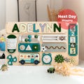 Personalized Baby Busy Board, First Birthday Gift, Name Puzzle Gift, Toddler Toy, New Baby Girl & Boy Gift, Baby Boy Toys, Kids Wooden Toys