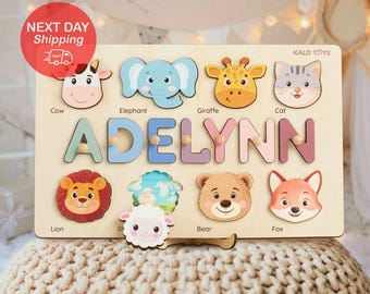 Personalized Name Puzzle, First Birthday Boy Gift, New Baby Girl Gift, Baby Shower Gift, 1st Birthday Boy Gift, Toys for 1 year Old Boy