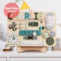 Personalized Baby Busy Board, First Birthday Gift, Name Puzzle Gift, Toddler Toy, New Baby Girl & Boy Gift, Gifts For Kid, Baby Shower Gifts