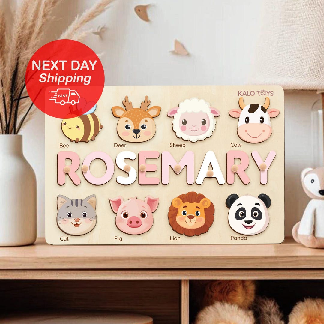 Name Puzzle for Kids – Custom Wooden Toy, Personalized Baby Gift ...