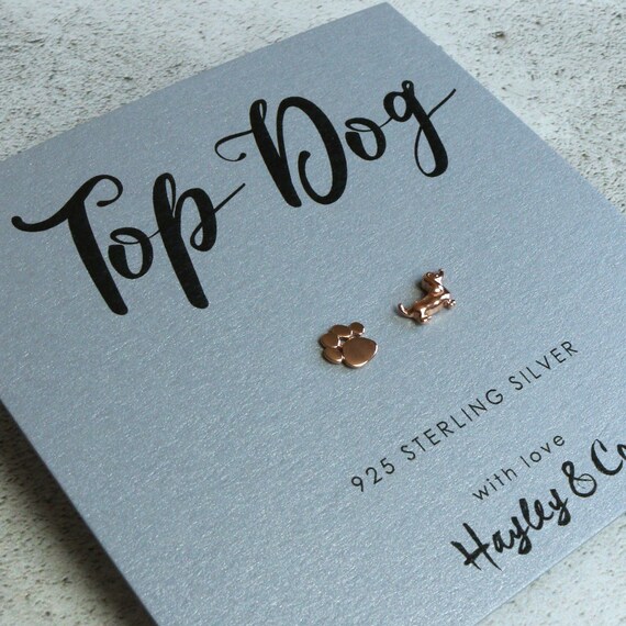 9ct gold paw print earrings