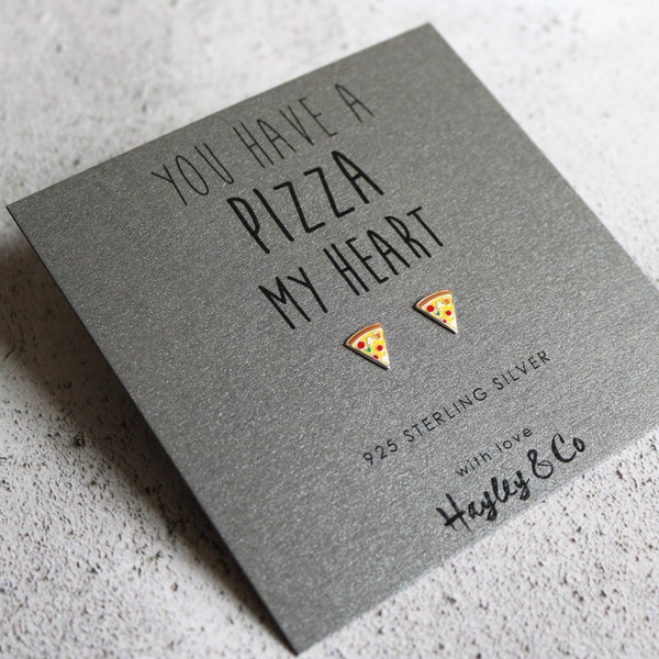 Pizza Sterling Silver Earrings