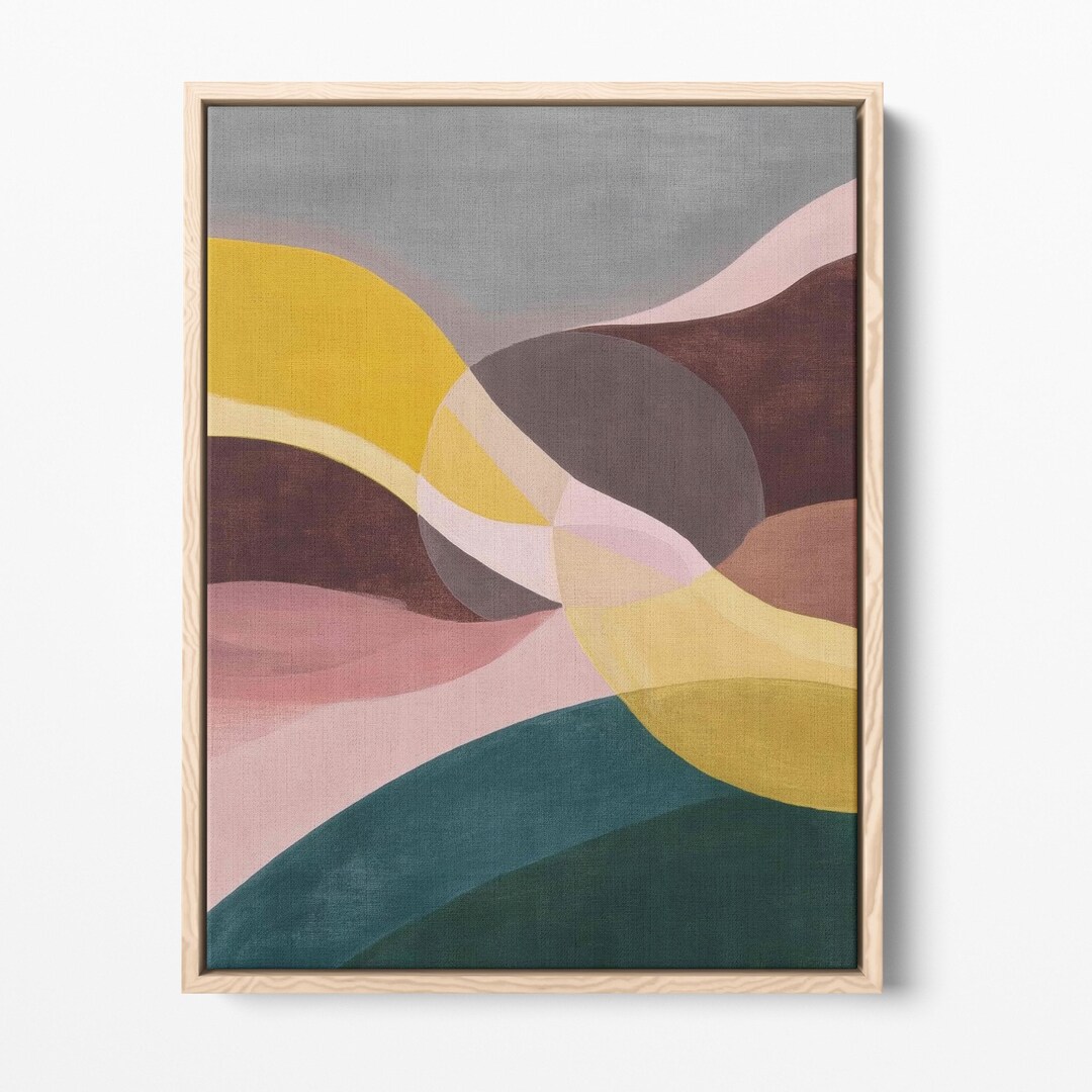 Mid Century Modern Earthy Tones Abstract Wall Art, Living Room ...