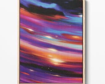 Purple Orange Galaxy Wall Art, Abstract Home Decor, Instant Download Printable (Digital Download)