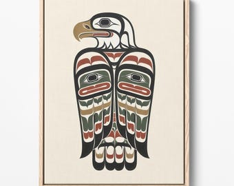 Impresión estilo haida de Noble Eagle, arte indígena del noroeste del Pacífico (descarga digital)