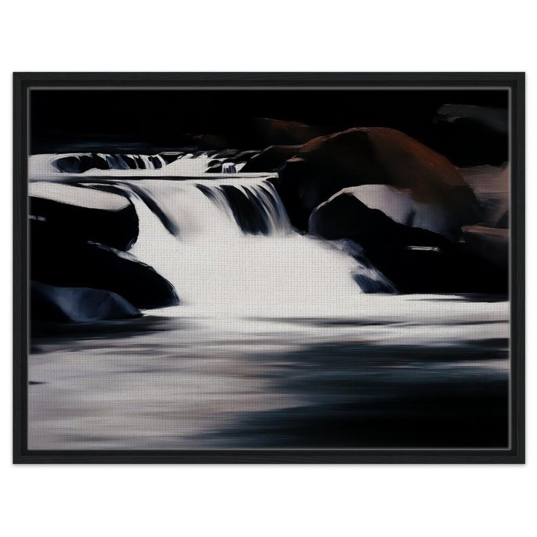 Ready-to-hang Framed Canvas Print Tranquil Waterfall Wall Art - Etsy