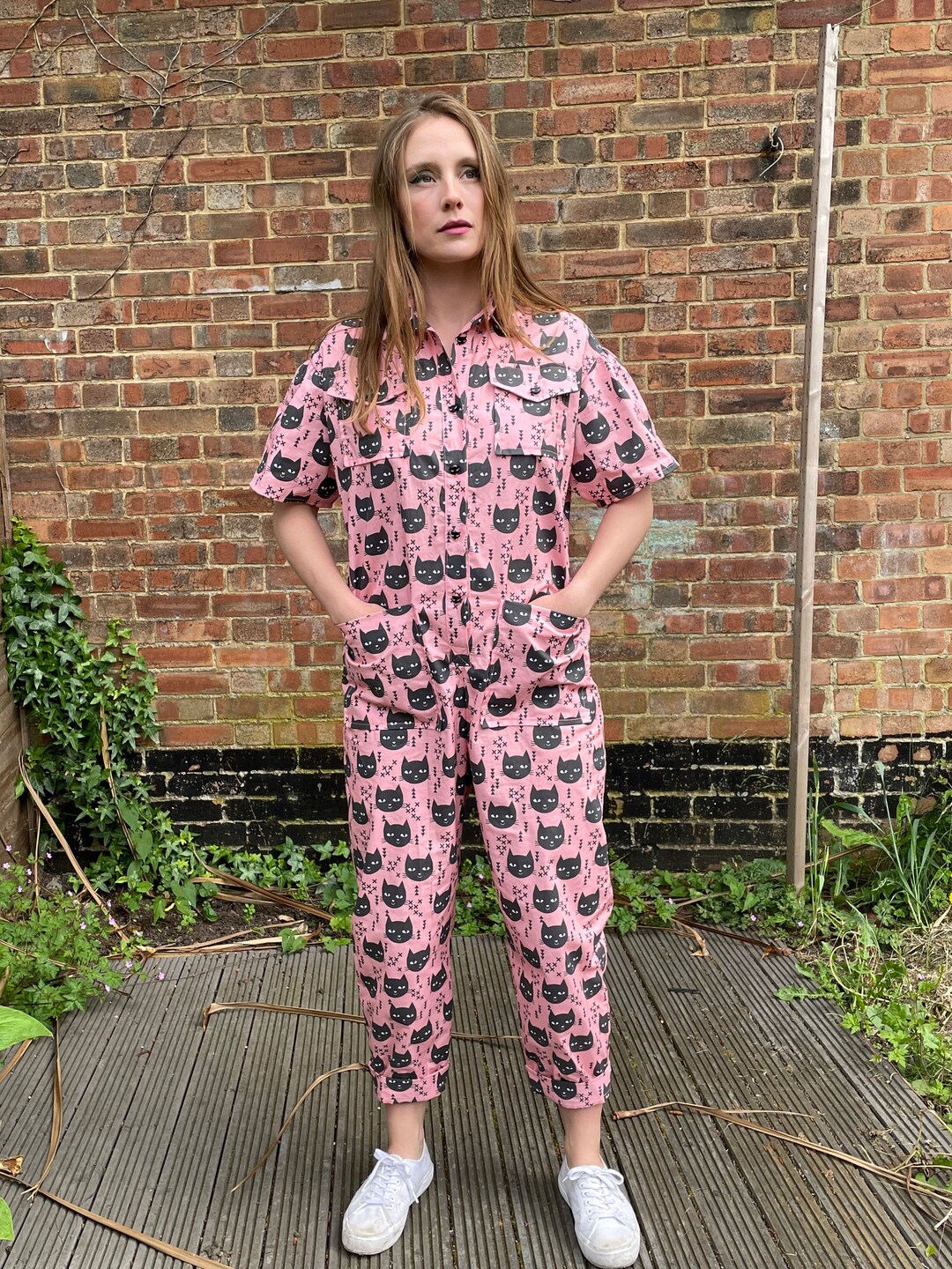 Handmade to Order Happy Cats Jumpsuit Etsy