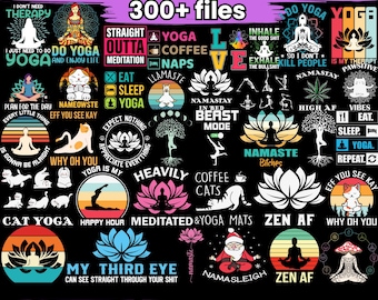 Pacchetto SVG Yoga / Pose Yoga Ispiratrici, Citazioni / Fitness, Meditazione Design per Cricut e Silhouette / Download Digitale