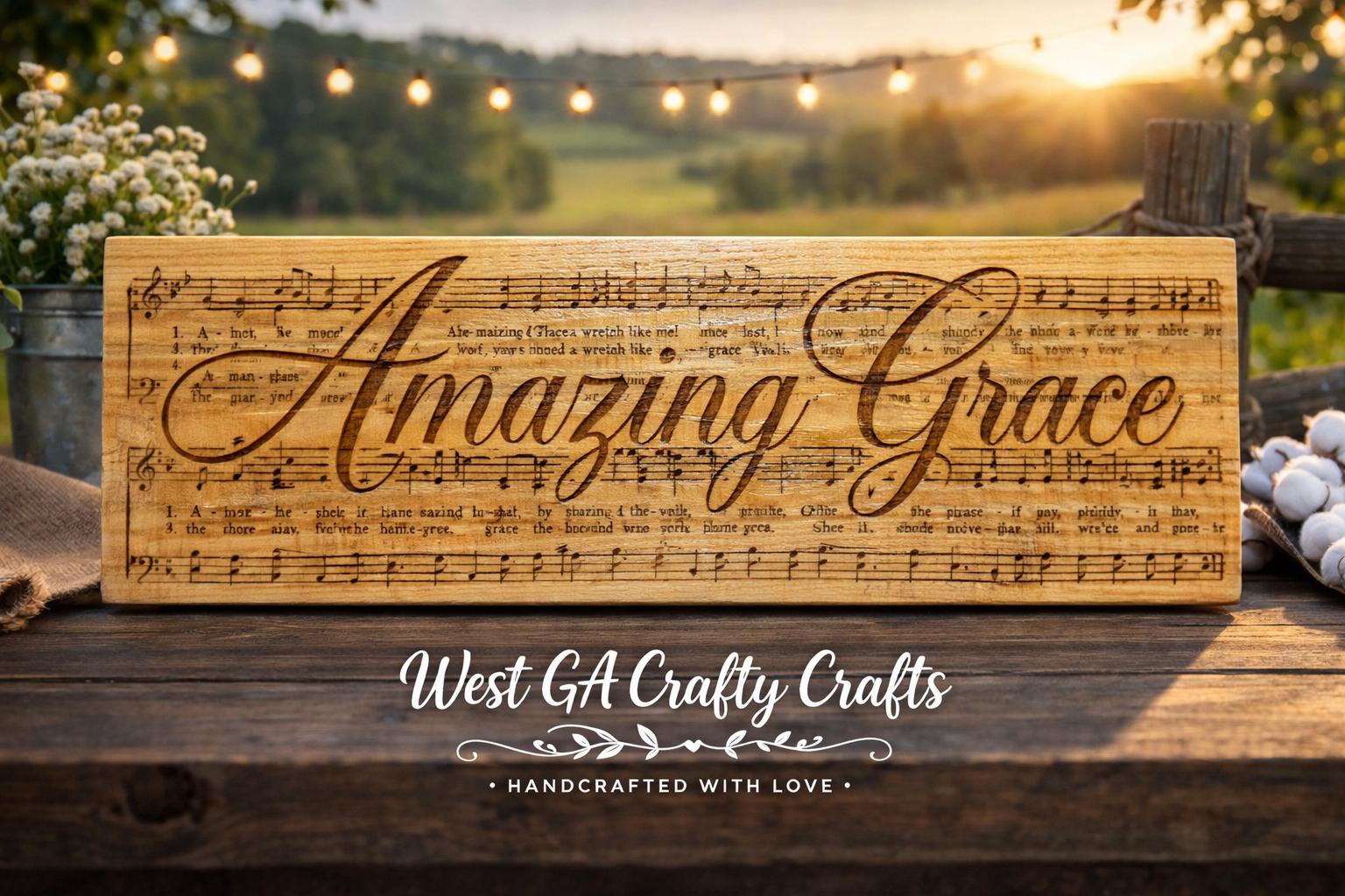 Amazing Grace Sheet Music SVG | Christian Laser Engraving File | Gospel ...