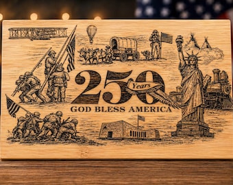 250th Jubiläum, Gravurdatei Amerika Holzschild, God Bless America, USA 1776-2026 Geschenk, Freiheitsstatue Holzschild, veteranen