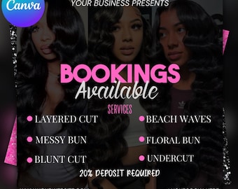 DIY Hairstylist Flyer: Black and Pink Instagram Promo (Digital Download)