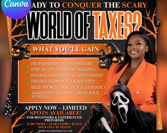 Halloween Tax Professional Templates | Canva Flyer (Digital Download)