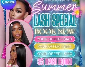 Summer Lash Special Flyer: DIY Lash Tech Template (Digital Download)