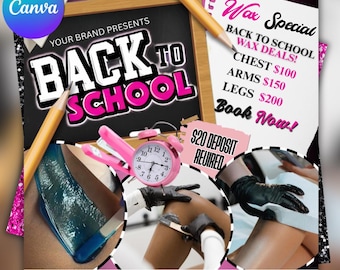 Back To School Flyer, Back To School Bookings Flyer, Back To School Sale Flyer, Back To School Hair Flyer, Back 2 School Flyer, DIY Canva