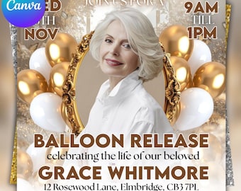 Memorial Balloon Release Flyer | Editable Canva Template