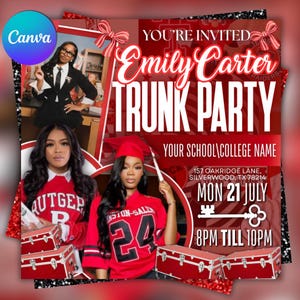 Graduation Party Flyer: College Send Off, Editable Canva Template (Instant Download)