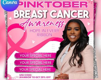 Pinktober Breast Cancer Awareness Flyer, Fundraising Event (Digital Download)