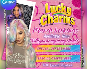 March Booking Flyer: Hair, Lashes, Nails MUA (Digital Download)