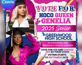 Homecoming Queen flyer , Homecoming Flyer , homecoming campaign flyer Vote Homecoming, HOCO Flyer, Vote for me Flyer, Black Homcoming Flyer