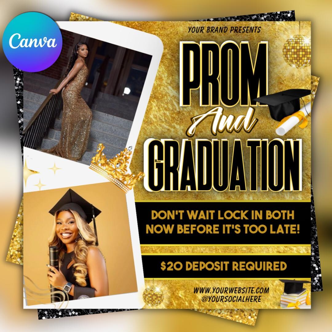 Prom & Graduation Flyer Template: DIY Party Announcement (PDF) - Etsy