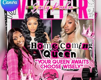 Homecoming Queen flyer , Homecoming Flyer , homecoming campaign flyer Vote Homecoming, HOCO Flyer, Vote for me Flyer, Black Homcoming Flyer