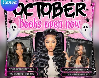 Halloween Hair Flyer: October Bookings, Hair/Nail/Lash Appointments (Digital Download)